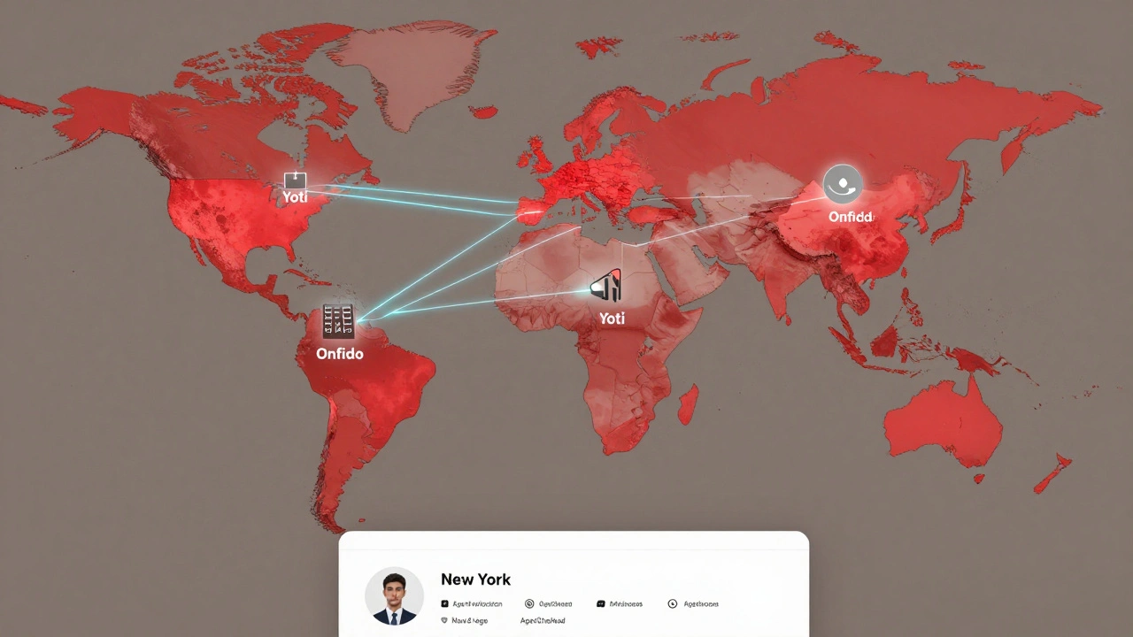 Global map showing regions with adult content regulations and verified verification services.