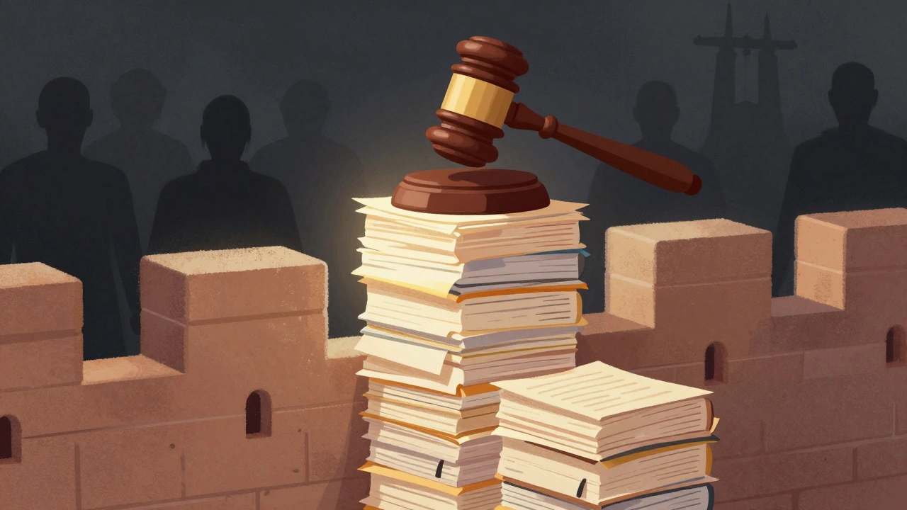 Document wall protecting against shadows and legal threats