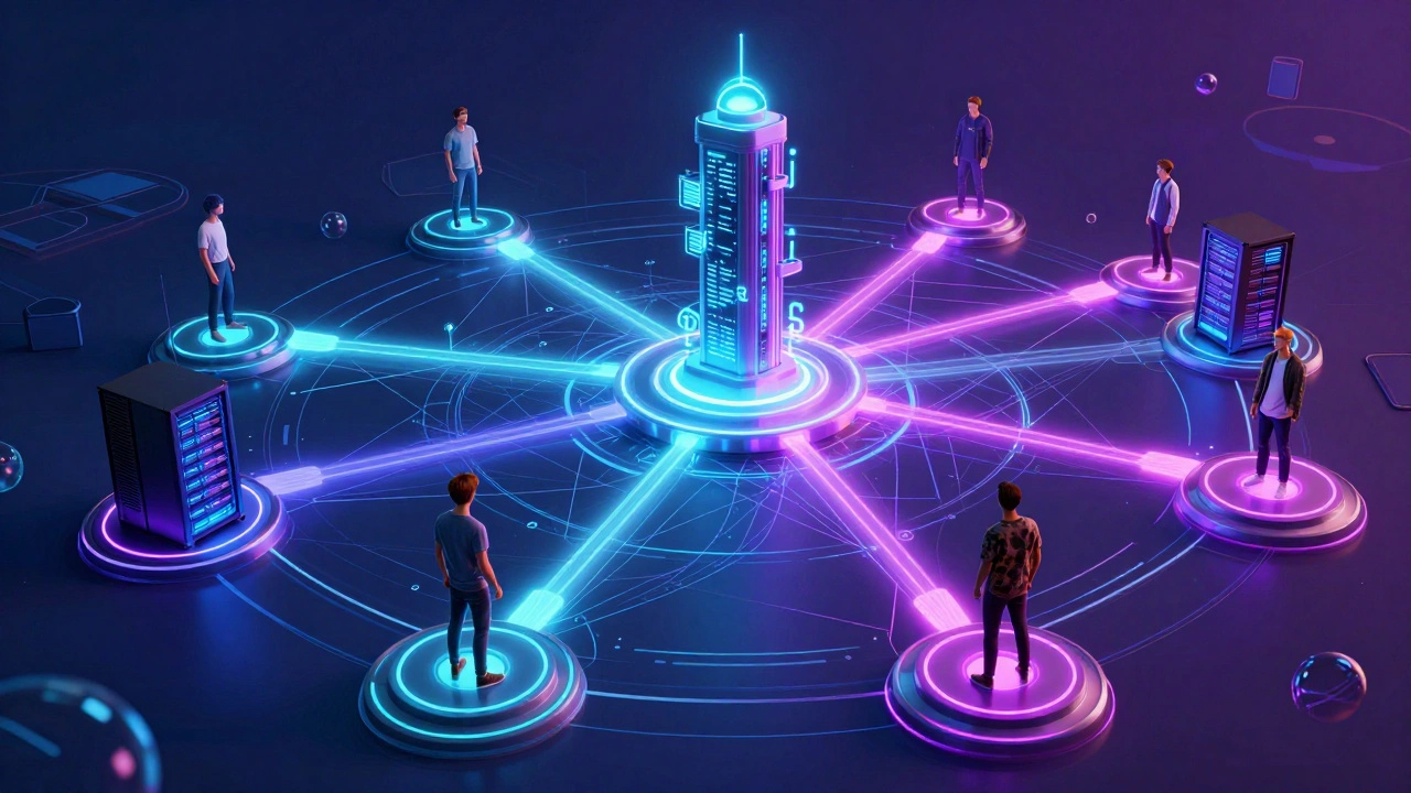 Digital network map showing creators connecting via various hosting platforms