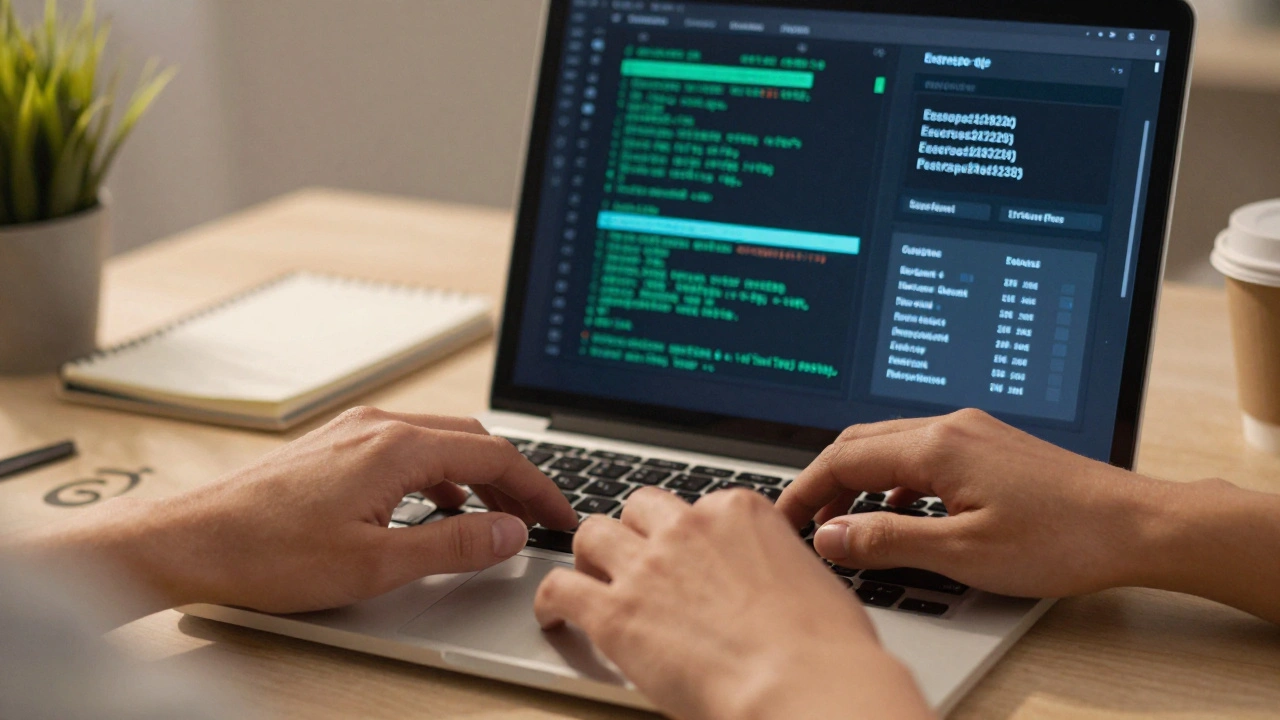 Hands securing digital evidence on laptop for safe reporting