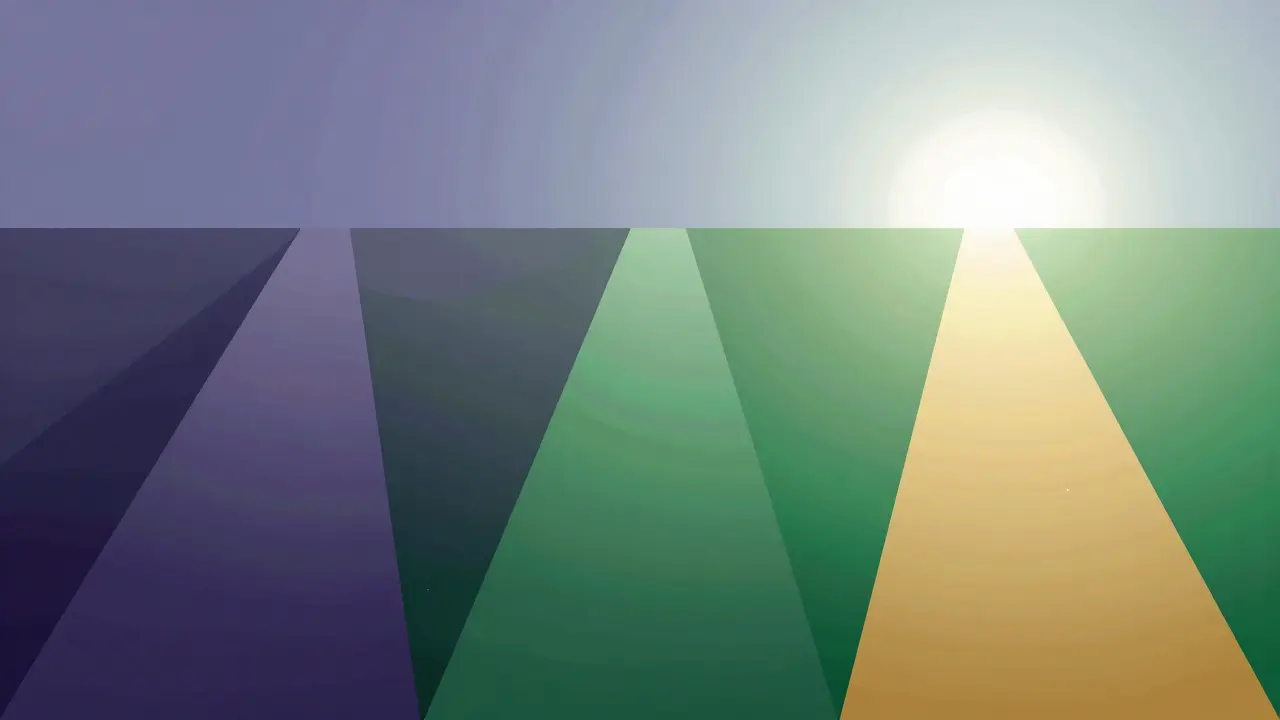 Abstract illustration of three diverging paths representing different business risks