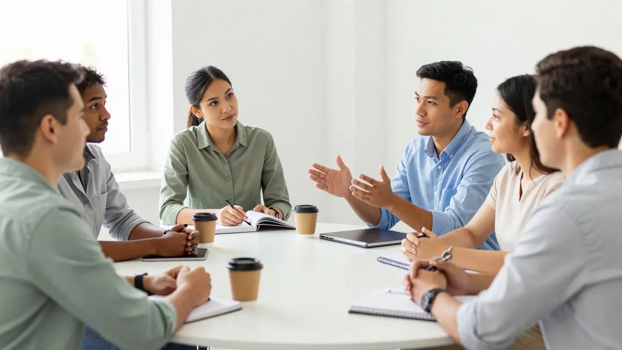 Diverse team having a transparent discussion